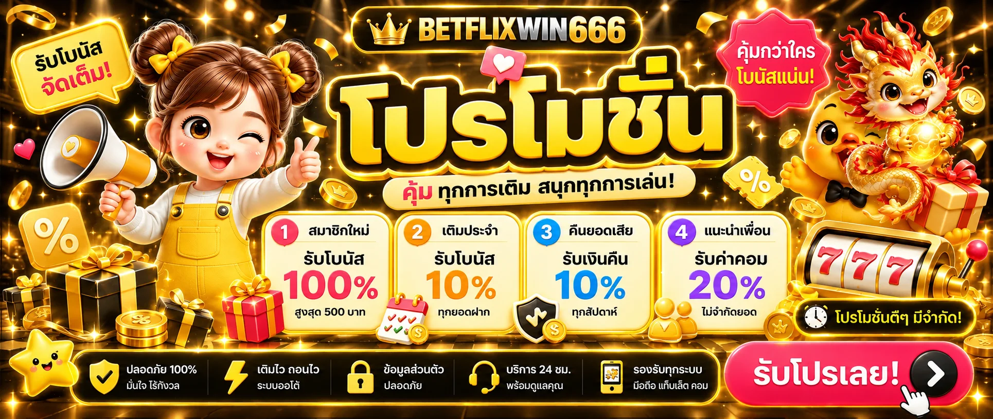 BETFLIXWIN666 โปรโมชั่น สมาชิกใหม่และคืนยอด